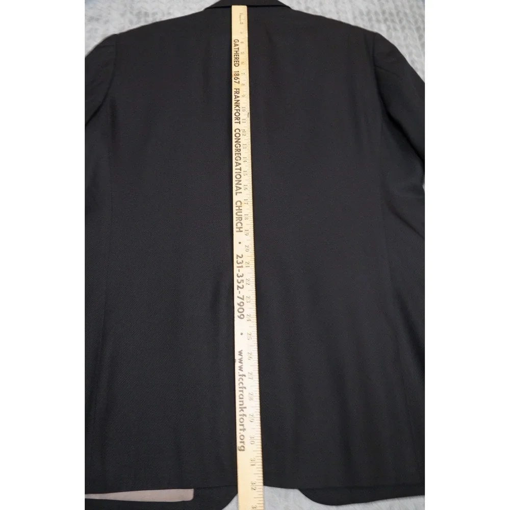 Perry Ellis Mens Black 3 Button Professional Blazer Sport Coat Jacket XL 44 REG